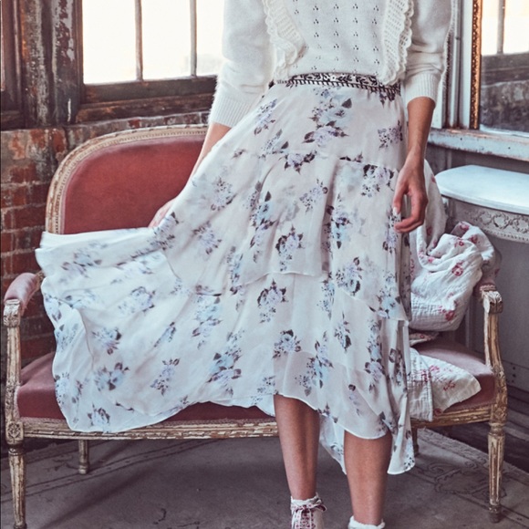 LoveShackFancy Dresses & Skirts - Loveshackfancy Alex Monaco Floral Midi Skirt